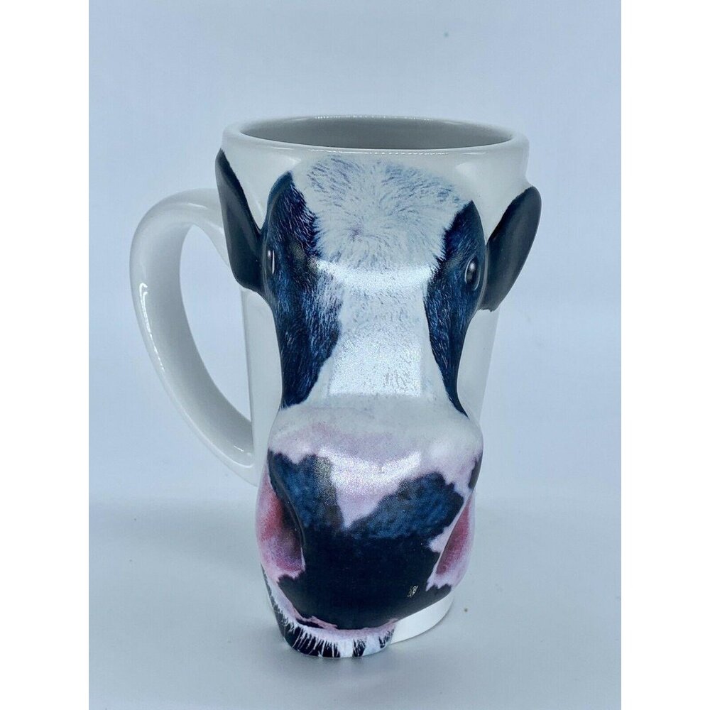 3D Cow Face Jim LaRoche And Tony Garcia Funny Face Mugs 2001 Tall Coffee Mug Cup